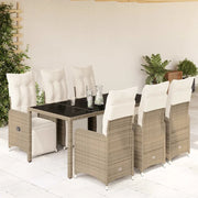 vidaXL Set Bistrò da Giardino 7 pz con Cuscini in Polyrattan Marrone