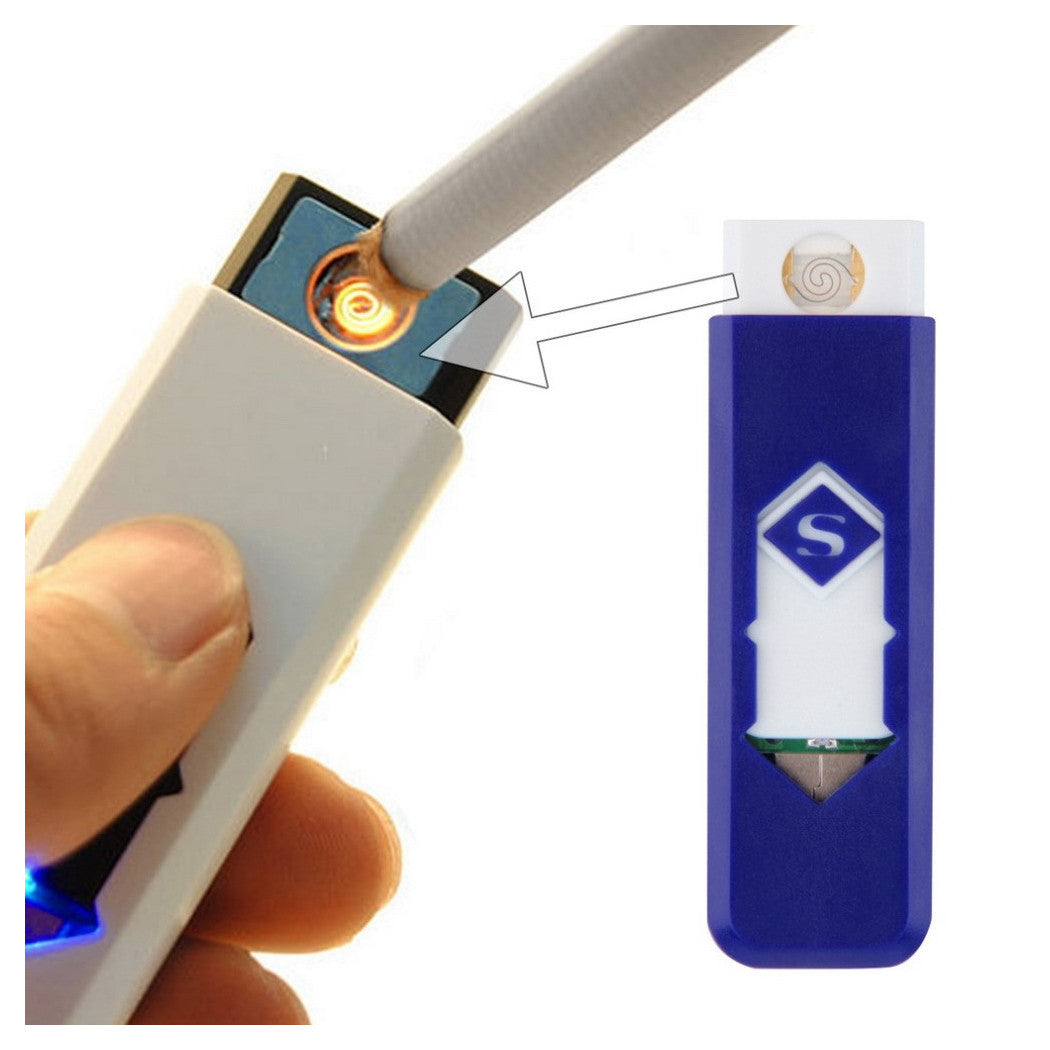 Trade Shop - Accendino Elettrico Usb Ricarica Ricaricabile Senza Gas Antivento Elettronico -