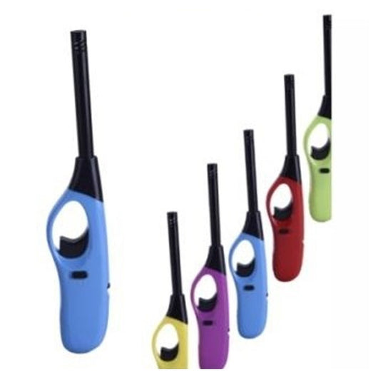 Trade Shop - Accendino Xl Accendigas Ricaricabile A Becco Lungo Colorato 20 Cm -