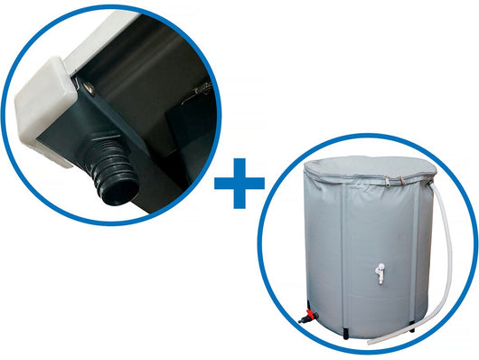 Grondaia da 2 a 6 m2 + collettore d'acqua per casetta da giardino