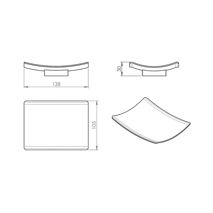 Portasapone a muro Gedy in acciaio inox cromato | Colorado