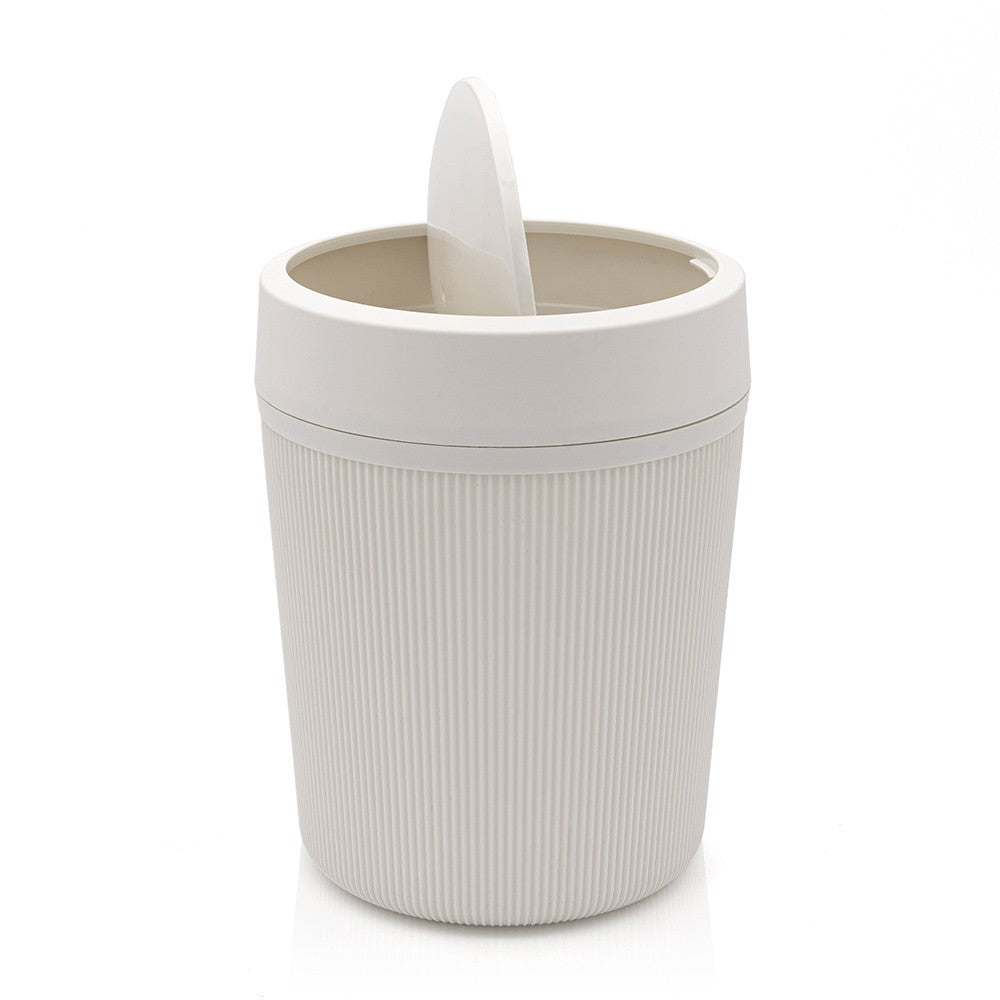 Accessori bagno appoggio in set completo 5 pezzi beige in plastica Ring