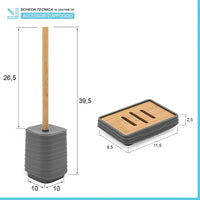 Accessori bagno in set completo da 4 pezzi in abs grigio linea Wave