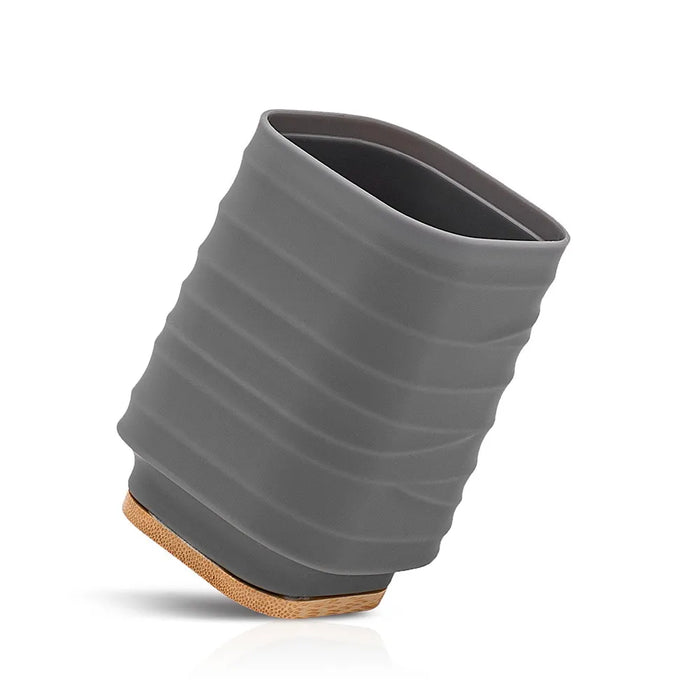 Accessori bagno in set completo da 4 pezzi in abs grigio linea Wave