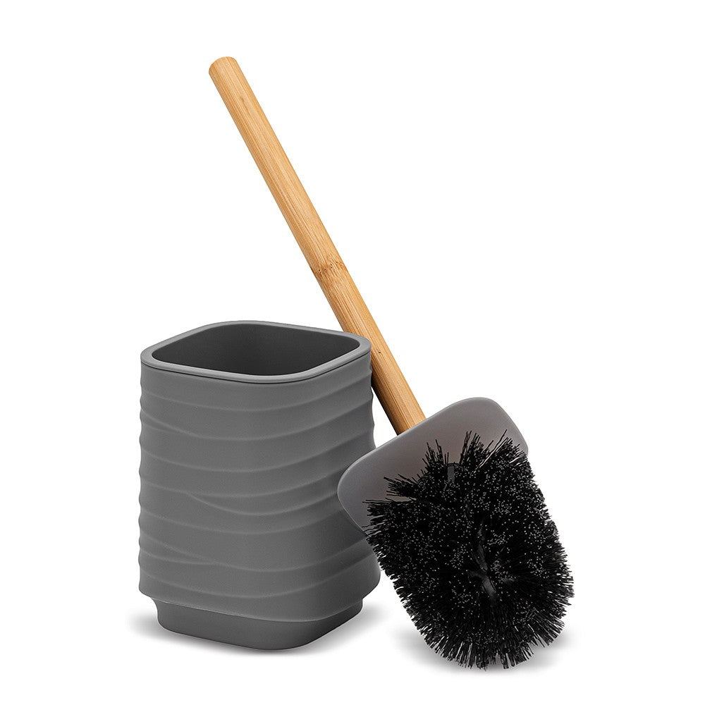 Accessori bagno in set completo da 4 pezzi in abs grigio linea Wave