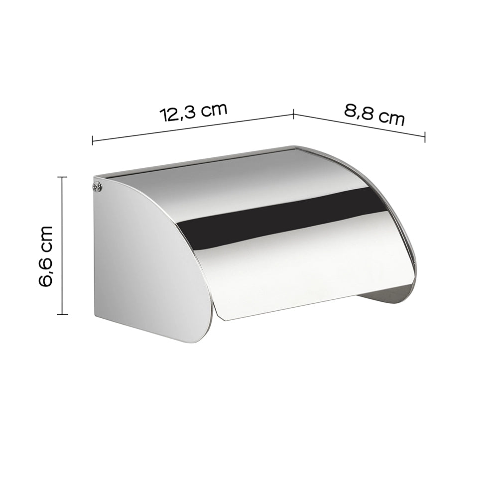 Portarotolo a muro Gedy con copertura in acciaio inox cromato | Project
