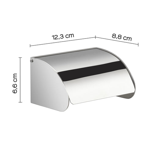 Portarotolo a muro Gedy con copertura in acciaio inox cromato | Project