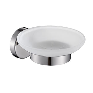 Portasapone a muro Gedy in vetro satinato e acciaio inox cromato | Project