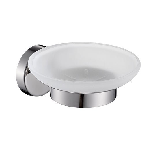 Portasapone a muro Gedy in vetro satinato e acciaio inox cromato | Project