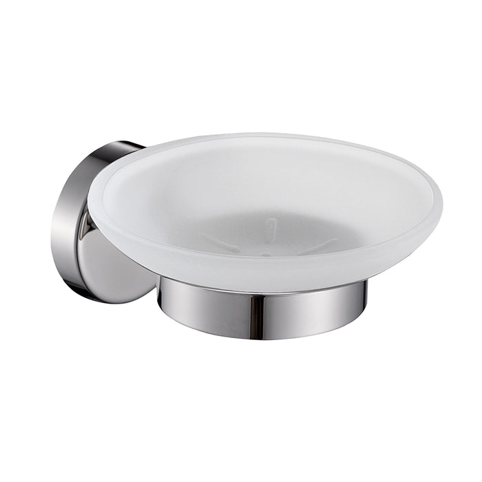 Portasapone a muro Gedy in vetro satinato e acciaio inox cromato | Project