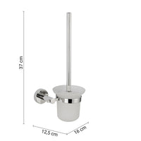 Portascopino a muro Gedy in vetro satinato e acciaio inox cromato | Project