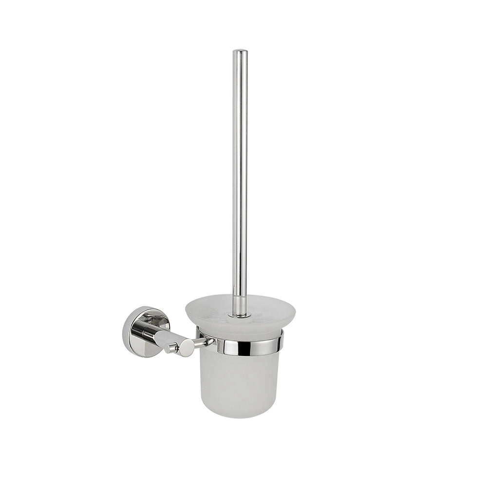 Portascopino a muro Gedy in vetro satinato e acciaio inox cromato | Project