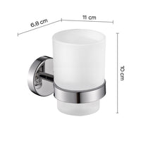 Portaspazzolino a muro Gedy in vetro satinato e acciaio inox cromato | Project