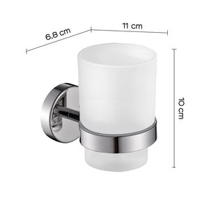 Portaspazzolino a muro Gedy in vetro satinato e acciaio inox cromato | Project