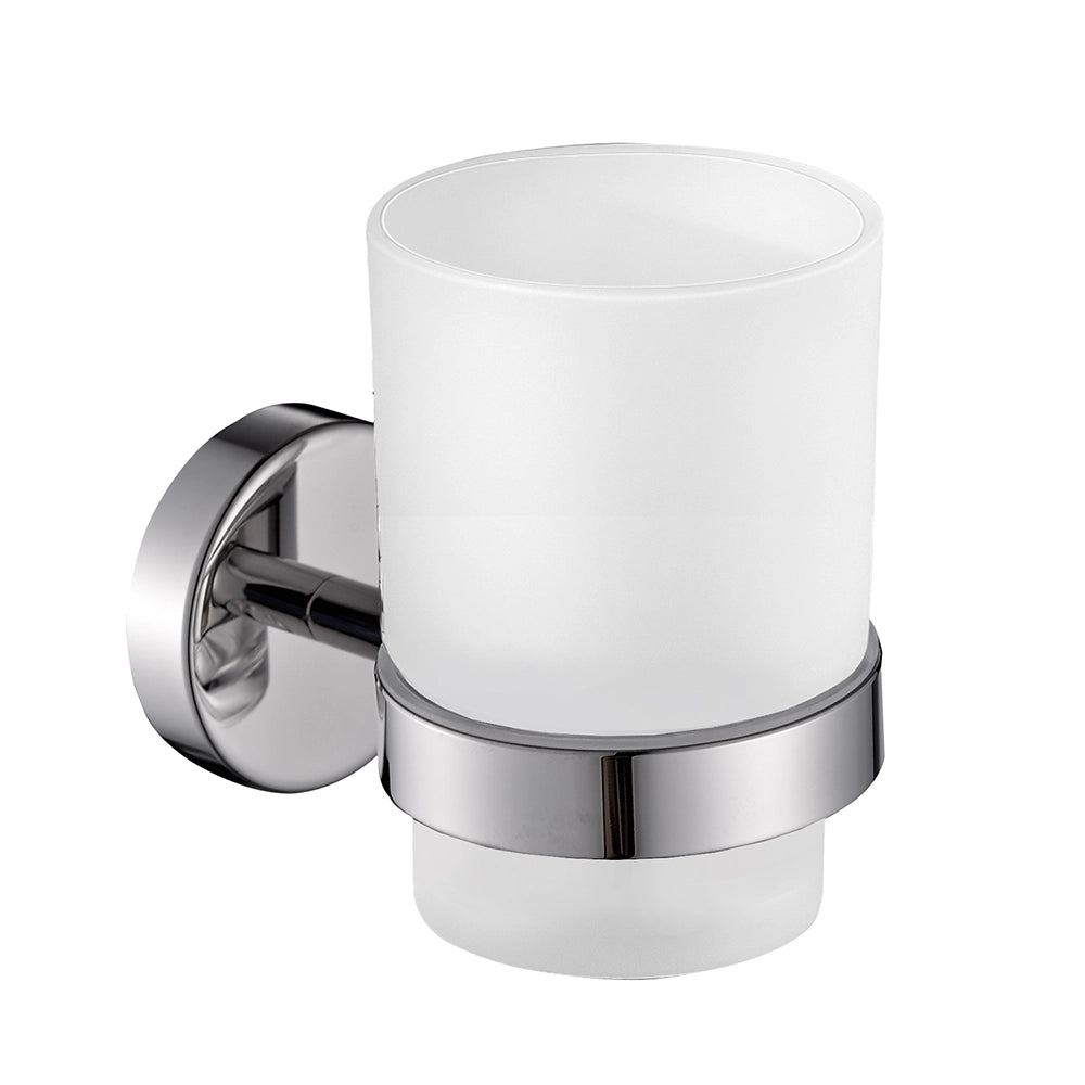 Portaspazzolino a muro Gedy in vetro satinato e acciaio inox cromato | Project