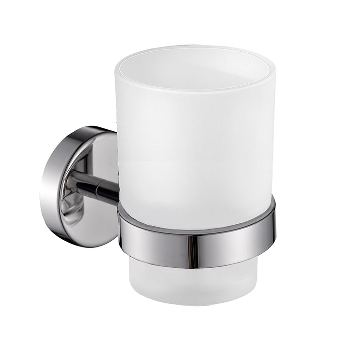 Portaspazzolino a muro Gedy in vetro satinato e acciaio inox cromato | Project