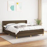 Giroletto a Molle con Materasso Marrone Scuro 160x200cm Tessuto 3130124