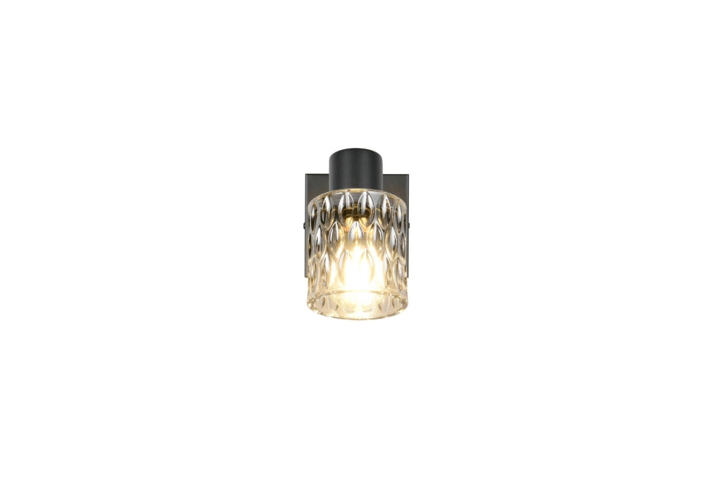Faretto parete soffitto 1xE27 nero vetro fumé JACK RL