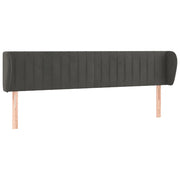 Testiera | Testata ad Orecchio Grigio Scuro 203x23x78/88 cm in Velluto