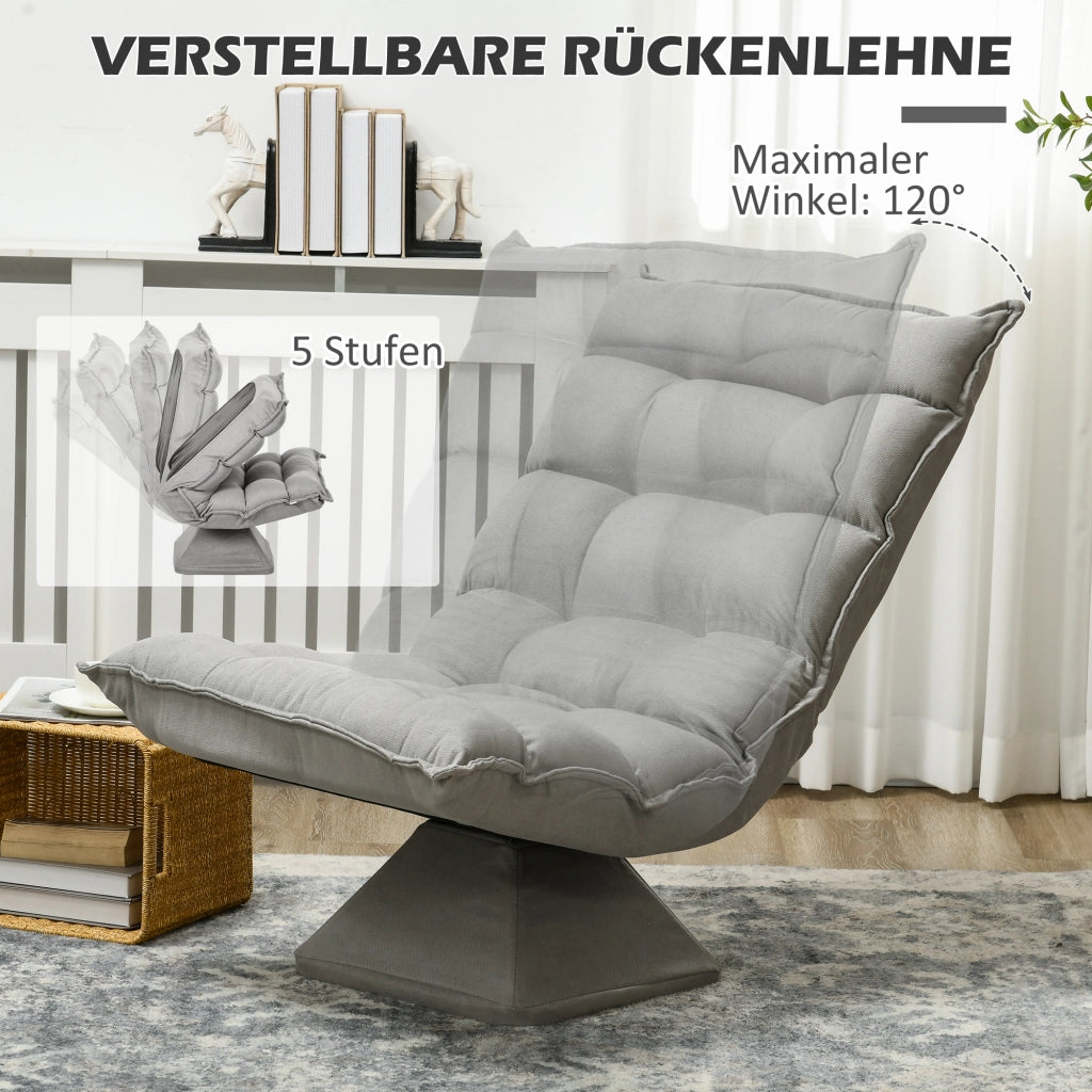 Poltrona Relax Girevole ¨C Minimal ¨C Grigio Chiaro 62x70x95