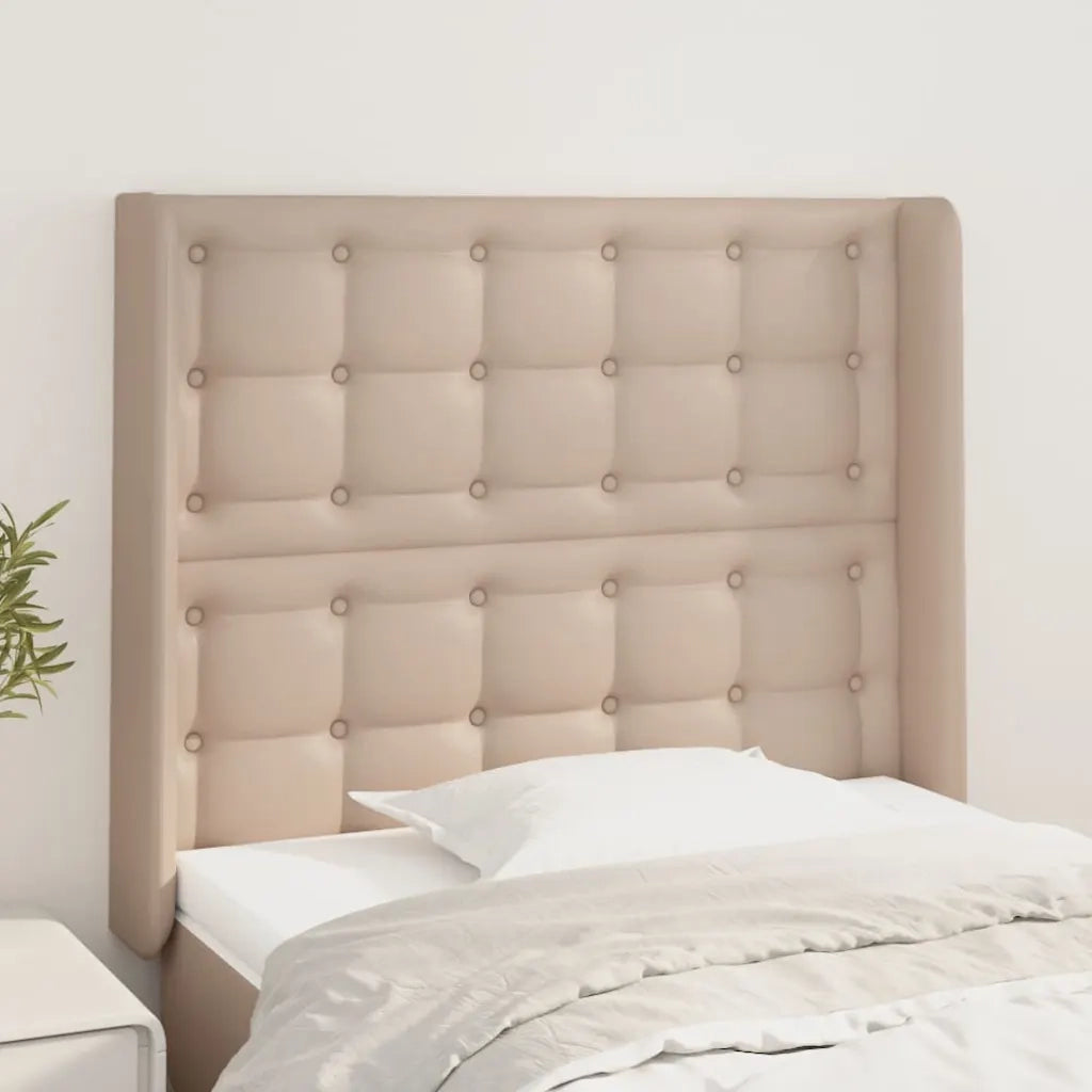 Testiera ad Orecchio-Testata con Orecchie Cappuccino 103x23x118/128 cm in Similpelle 732527