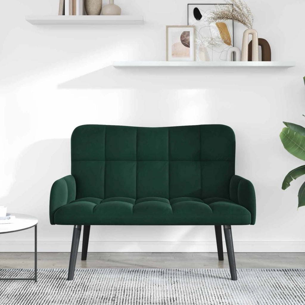 Sofa a Due Posti Verde Scuro 115 x 61 x 87 cm Velluto 42028942
