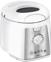 Friteuse elettrica compatta 15 l contenitore rimovibile e lavabile con trattamento antiaderente regolatore fino a 190 °C BPA-free 1100 W bianco