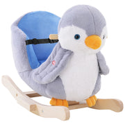 Cavallo a Dondolo a Pinguino in Peluche con 32 Musiche e Cintura di Sicurezza, Et¨¤ 18 Mesi