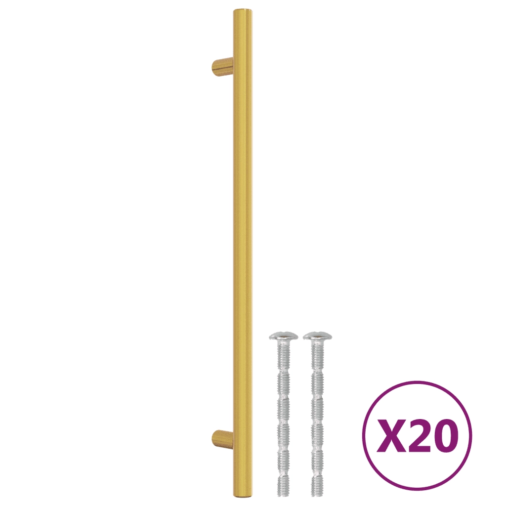 Maniglie per Mobili 20 pz Oro 224 mm in Acciaio Inox
