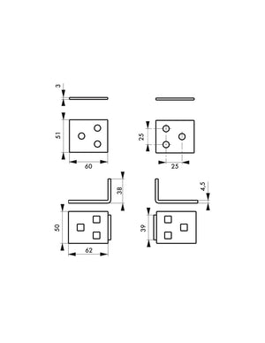 Doppia piastra a L porta lucchetto in acciaio temprato con viti TRCC bulloni testa piana, per furgone - THIRARD