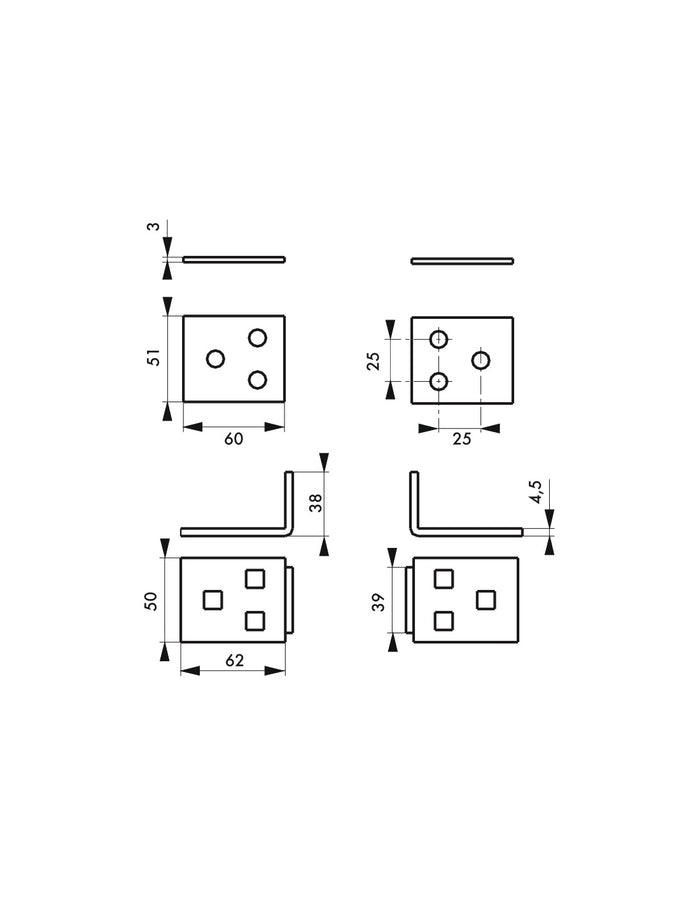 Doppia piastra a L porta lucchetto in acciaio temprato con viti TRCC bulloni testa piana, per furgone - THIRARD