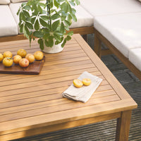 Salotto da giardino angolare in acacia 5 posti, beige