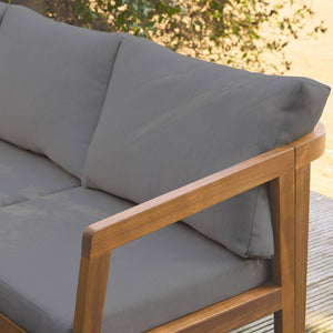 Salotto da giardino angolare in acacia 5 posti, grigio