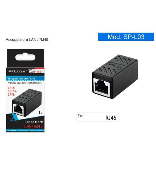 Accoppiatore Connettore Rete Lan/rj45 Ethernet Cat5/cat5e/cat6 Adattatore Sp-l03         