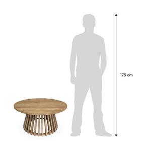 Tavolino da giardino in legno di acacia, 80cm, marrone naturale