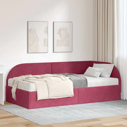 Struttura Letto Angolare con Materasso 2 pz-Giroletto con materasso Rosso Velluto