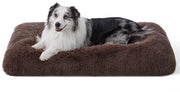 Letto per cani soffice per grandi cani - 104x74x8 cm, lavabile, fondo antiscivolo, cuscino per cani in piuma, colore marrone