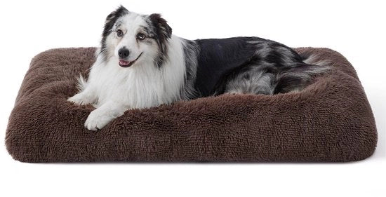 Letto per cani soffice per grandi cani - 104x74x8 cm, lavabile, fondo antiscivolo, cuscino per cani in piuma, colore marrone
