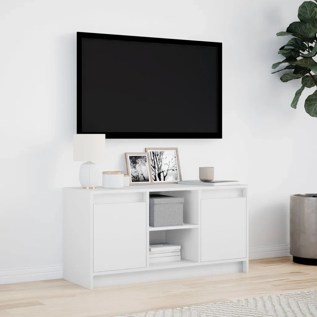 Mobile Porta TV con LED Bianco 100x34x50 cm in Truciolato