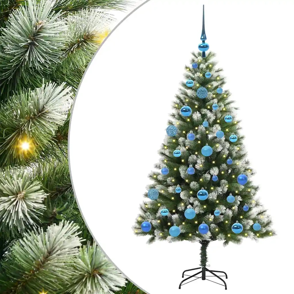 Albero di Natale Artificiale a Cerniera-Albero Natalizio con neve fioccata 241532