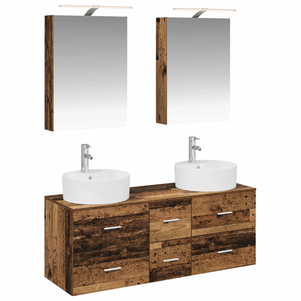 Set di mobili per il bagno 5 pcs Legno antico 3406917