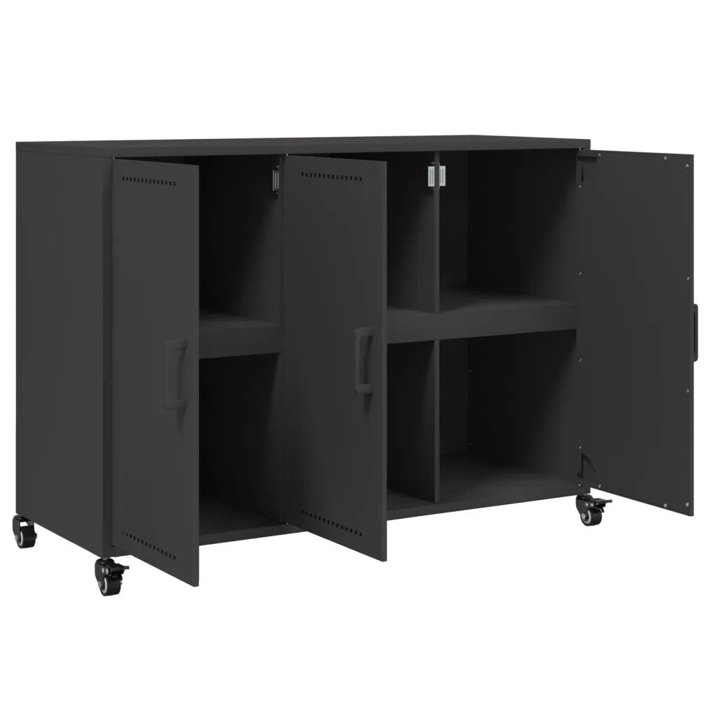 Credenza | Madia | Buffet da pranzo | Armadio da pranzo Nera 100,5x39x72 cm in Acciaio