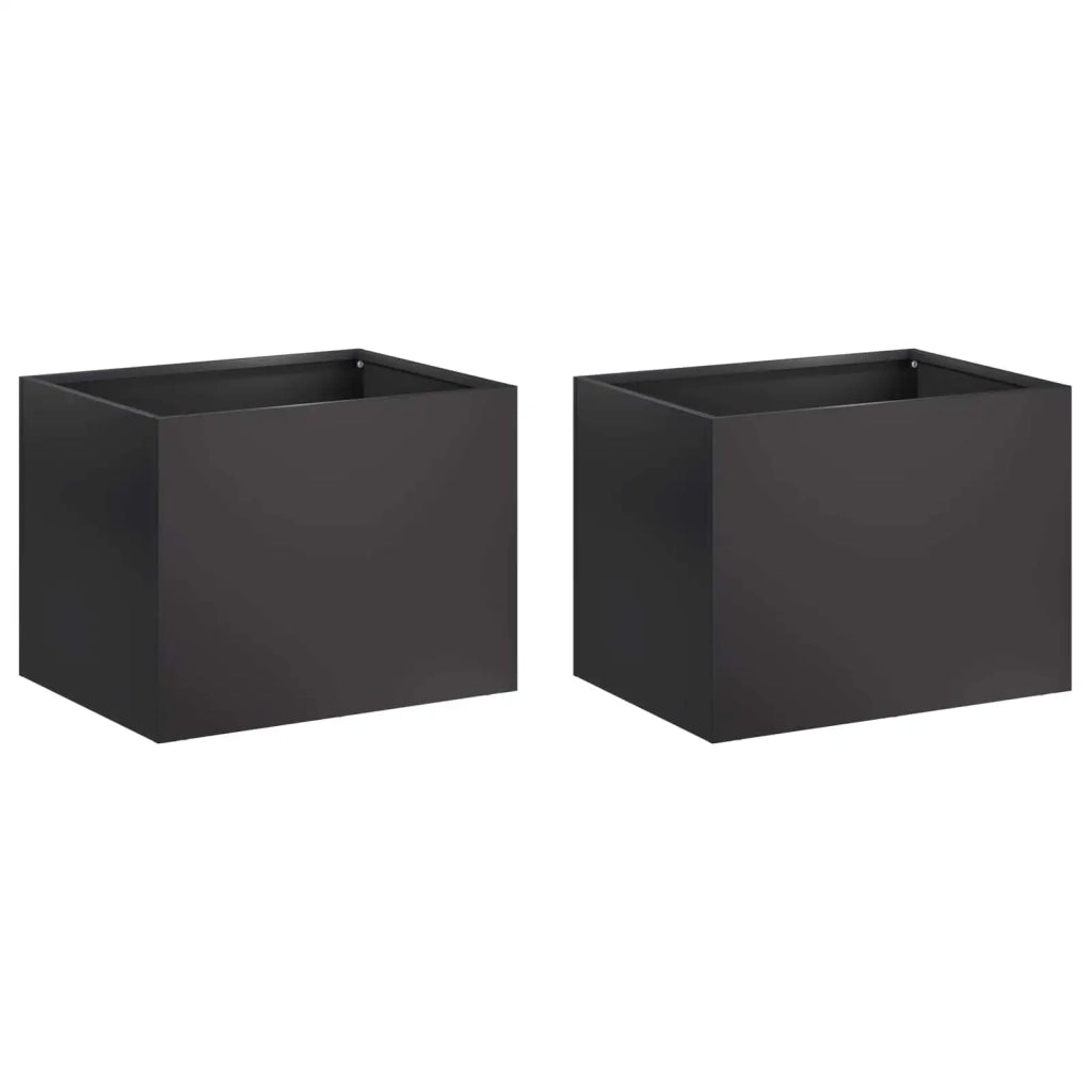 Vaso da giardino 2 pz Nero 40 x 30 x 30 cm 8005191