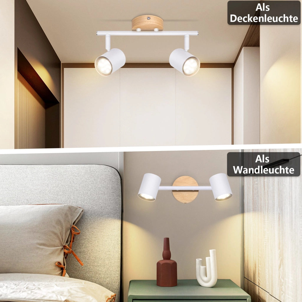 ZMH Faretto da soffitto neri moderni 2 fiamme GU10 per camera letto corridoio