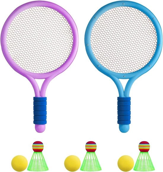 Set di racchette da badminton e tennis per bambini - 8 pezzi