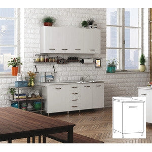 KIT CUCINA BASE 1 ANTA 40X50XH85 CM BIANCO- AZUR LINE- 1,0 pz