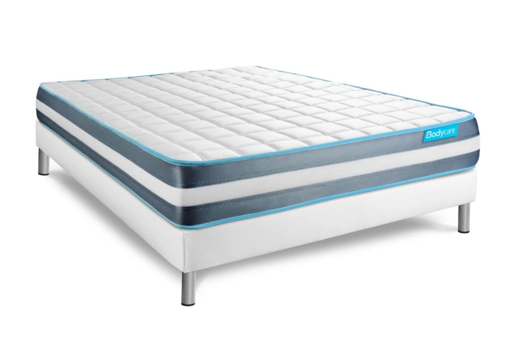 Pacchetto letto completo - Materasso 180x200cm + Box spring con doghe (kit) + 2 cuscini + Piumino - Bodyform