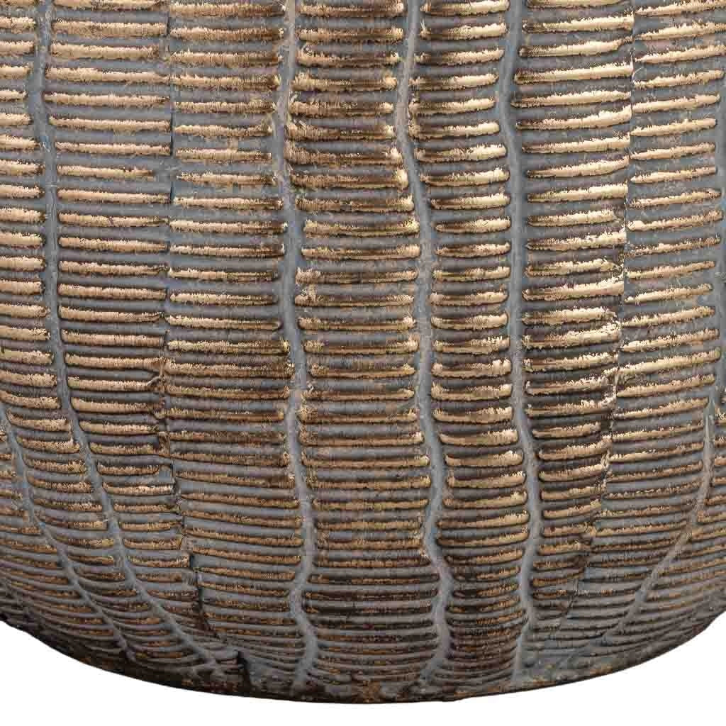 Fioriera in metallo dorato 28,5x28,5x30h cm