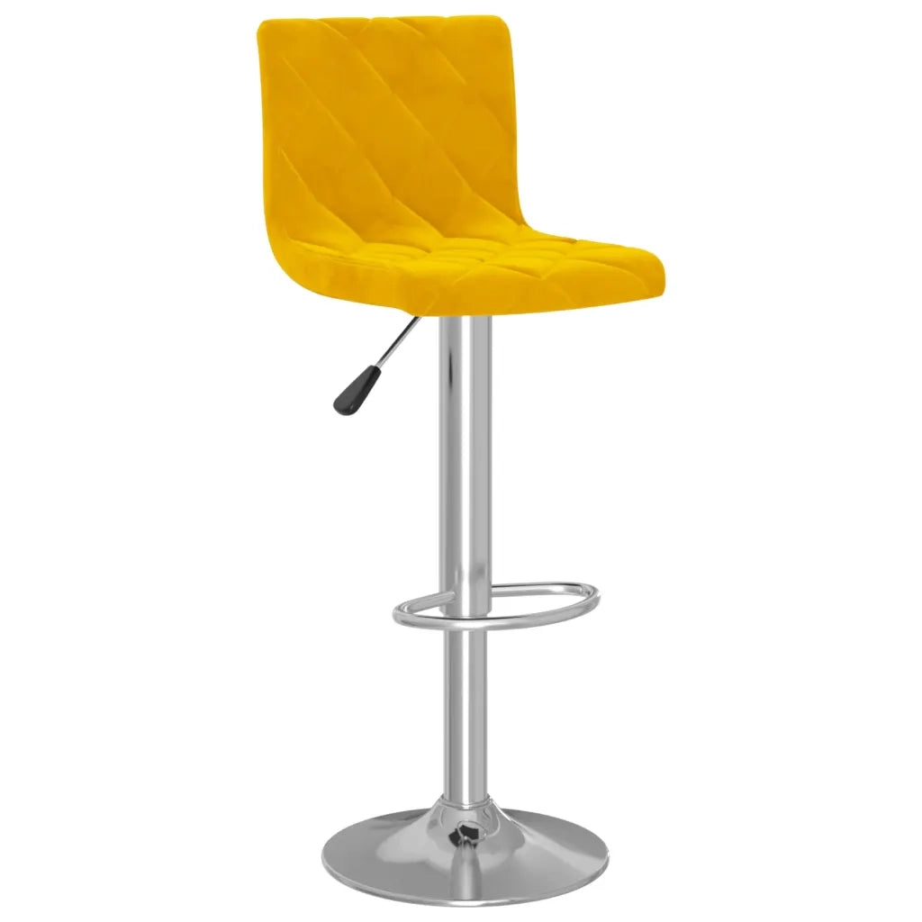 Sgabelli da Bar 2 pz Giallo Senape in Velluto 333694