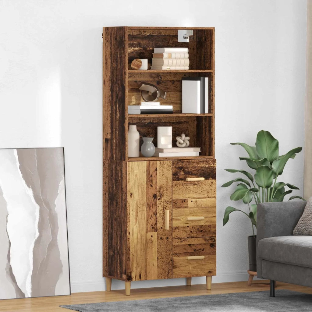 Credenza | Madia | Buffet da pranzo | Armadio da pranzo Legno vecchio 69,5 x 32,5 x 180 cm Legno multistrato